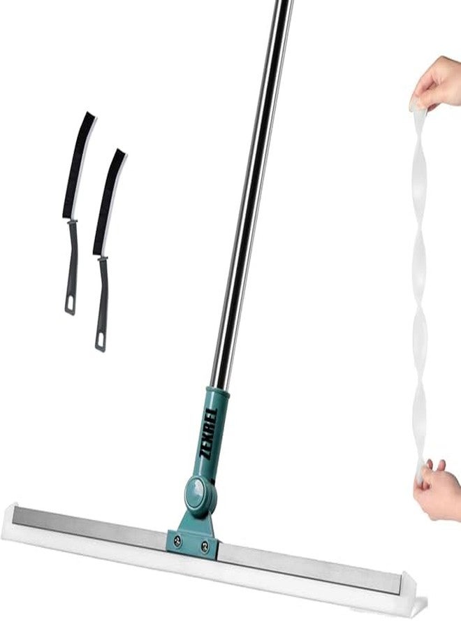 ZEXREL® 2 in 1 Floor Cleaner Brush Multifunction Magic Broom,Silicone Floor Squeegee Broom with Long Handle,Scraping Besom for Bathroom Kitchen Shower Tile Pet Hair-(1) - Image 1